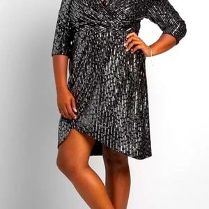 Lane Bryant Black Velvet sheath dress covered in sequins